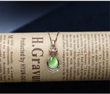 Emerald Necklace Green Gemstones Crystal Pendant Diamond Vintage Jewelry