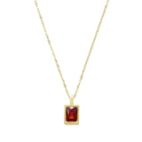Emerald Zircon Perfume Bottle Pendant Necklace Steel Plated