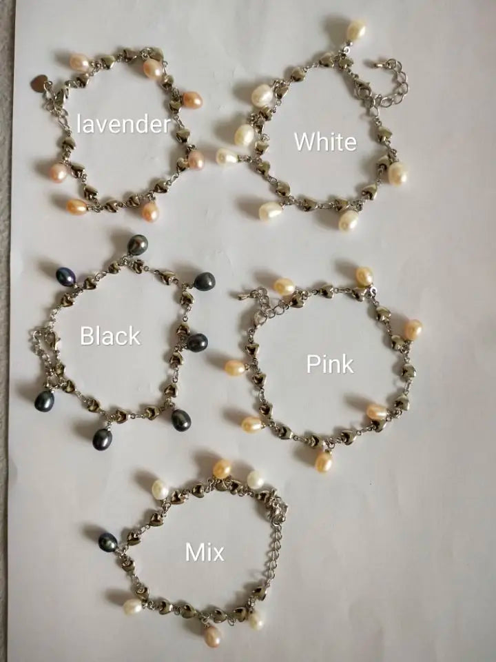 Pearl Bracelet with 7 Freshwater Pearls in 5 Colors