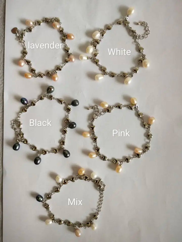 Pearl Bracelet with 7 Freshwater Pearls in 5 Colors