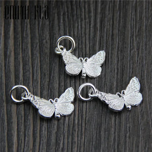 925 Sterling Silver Butterfly Necklace Pendant DIY Jewelry