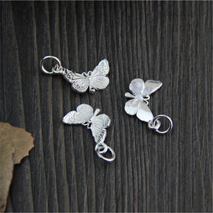 925 Sterling Silver Butterfly Necklace Pendant DIY Jewelry
