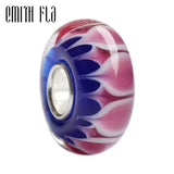Emith Fla 925 Silver Big Hole Flower DIY Charm Bead