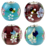 925 Sterling Honeybee Flower Charm Bead for Bracelet