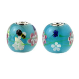 925 Sterling Honeybee Flower Charm Bead for Bracelet