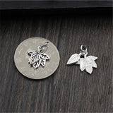 925 Sterling Silver Leaf Charm Pendant for Jewelry Making