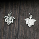 925 Sterling Silver Leaf Charm Pendant for Jewelry Making