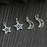 925 Sterling Silver Moon & Stars Charm for Bracelet DIY Jewelry Making