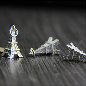 925 Sterling Silver Tower Charm for Bracelet Necklace DIY Pendant