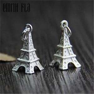 925 Sterling Silver Tower Charm for Bracelet Necklace DIY Pendant