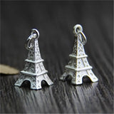 925 Sterling Silver Tower Charm for Bracelet Necklace DIY Pendant