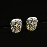 Emith Fla Owl Shaped 925 Silver Ear Studs Earrings