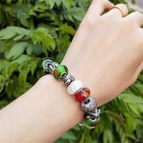 Emith Fla 925 Sterling Silver Charm Beads Round Sand Lampwork Beads