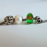 Emith Fla 925 Sterling Silver Charm Beads Round Sand Lampwork Beads