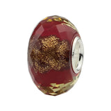 Emith Fla 925 Sterling Silver Charm Beads Round Sand Lampwork Beads