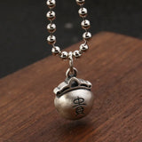 Emith Fla 925 Silver Bell Pendant Ethnic Vintage Punk Rock Necklace