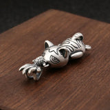 Emith Fla 925 Sterling Silver Cat Eat Fish Pendant