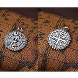 Emith Fla 925 Sterling Silver Necklace Pendants Ethnic Vintage Round Pendants