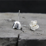 Emith Fla 925 Silver Flower Buds Stud Earrings for Women