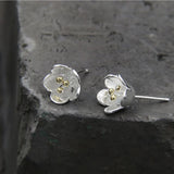 Emith Fla Silver Flower Buds Stud Earrings for Women