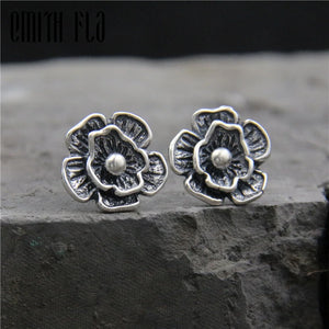 Emith Fla 925 Sterling Sliver Rose Flower Stud Earring