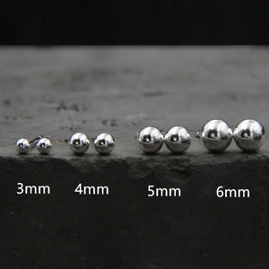 Emith Fla 925 Sterling Silver Ball Stud Earrings for Women