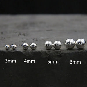 Emith Fla 925 Sterling Silver Ball Stud Earrings for Women