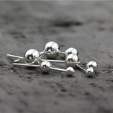 Emith Fla 925 Sterling Silver Ball Stud Earrings for Women