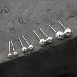 Emith Fla 925 Sterling Silver Ball Stud Earrings for Women