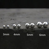 Emith Fla 925 Sterling Silver Ball Stud Earrings for Women