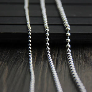 925 Sterling Silver Round Ball Link Chain Necklace 2.5mm Thickness