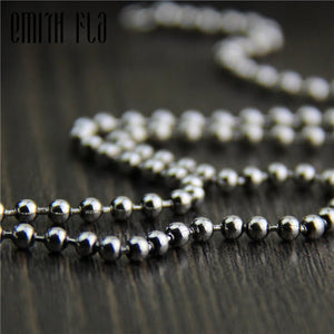 925 Sterling Silver Round Ball Link Chain Necklace 2.5mm Thickness