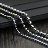 925 Sterling Silver Round Ball Link Chain Necklace 2.5mm Thickness