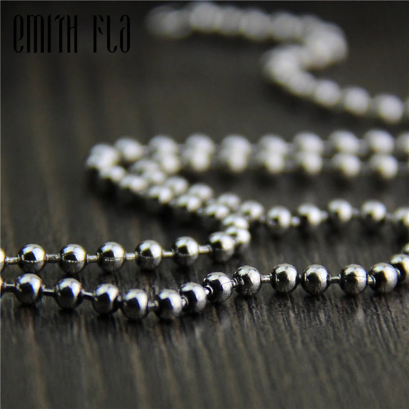 925 Sterling Silver Round Ball Link Chain Necklace 2.5mm Thickness