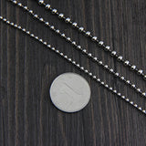 925 Sterling Silver Round Ball Link Chain Necklace 2.5mm Thickness