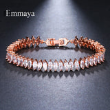 Leaf-Shape CZ Wedding Bracelet for Women Party Gift