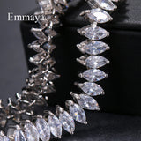Leaf-Shape CZ Wedding Bracelet for Women Party Gift