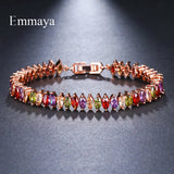Leaf-Shape CZ Wedding Bracelet for Women Party Gift