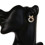 Rose CZ Bowknot Stud Earrings for Party Wedding