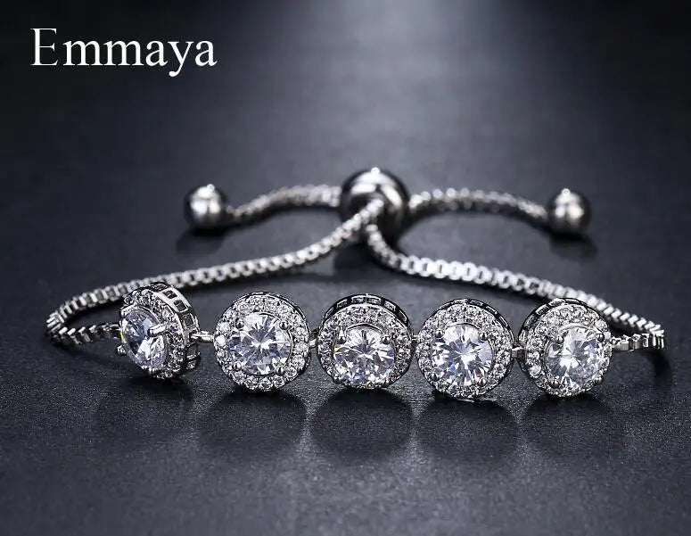 AAA Cubic Zirconia Roundel Bracelet - Wedding Party Jewelry