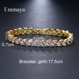 Cubic Zircon Leaf Bracelet Elegant Wedding Party Gift