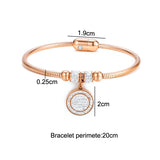 Cubic Zircon Bangle Rosegold Pendant Bracelet Women