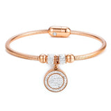 Cubic Zircon Bangle Rosegold Pendant Bracelet Women