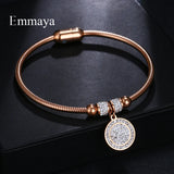 Cubic Zircon Bangle Rosegold Pendant Bracelet Women