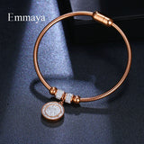 Cubic Zircon Bangle Rosegold Pendant Bracelet Women