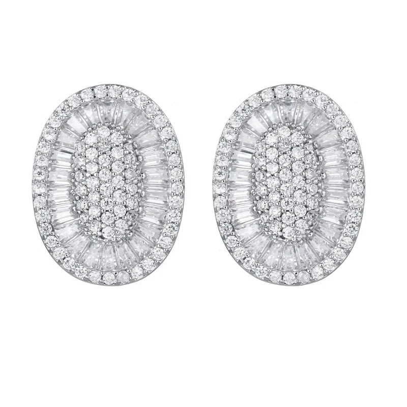 Classic Round Cubic Zircon Earrings for Women