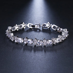 Zircon Charm Bracelet Bangle Crystal Strand Bracelet For Women Wedding