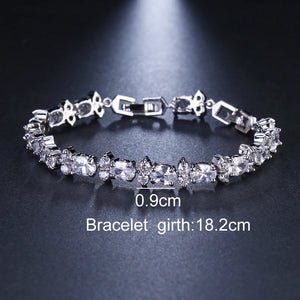 Zircon Charm Bracelet Bangle Crystal Strand Bracelet For Women Wedding