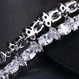 Zircon Charm Bracelet Bangle Crystal Strand Bracelet For Women Wedding