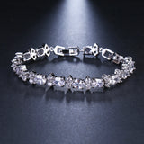 Zircon Charm Bracelet Bangle Crystal Strand Bracelet For Women Wedding